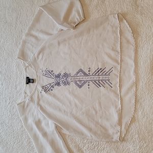 Rue21 size S White and Blue Sheer Blouse